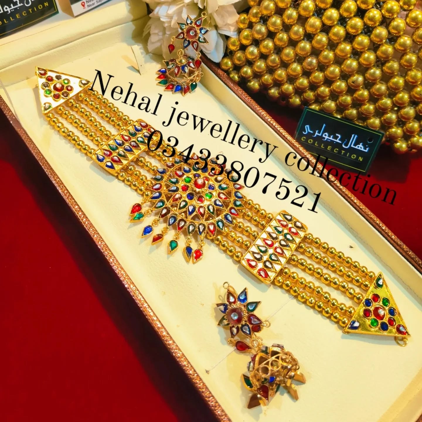 Traditional kundan chokar set With gold plated