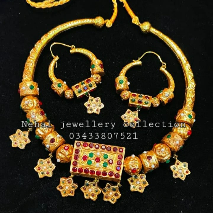 Traditional Balochi Tokk KUNDAN set