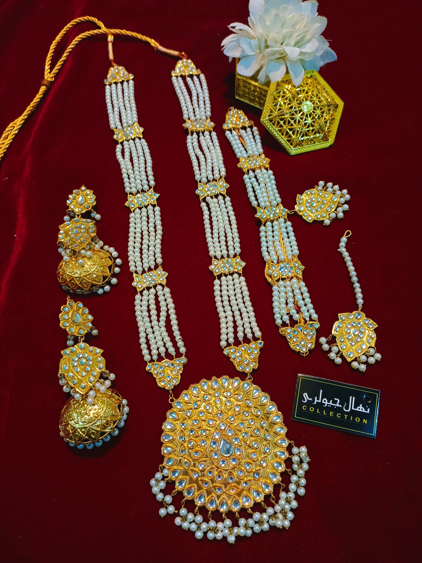 Meenakari gold look maala set