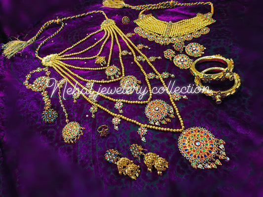 Treditional Master copy of Gold Bridal set for booking whats up