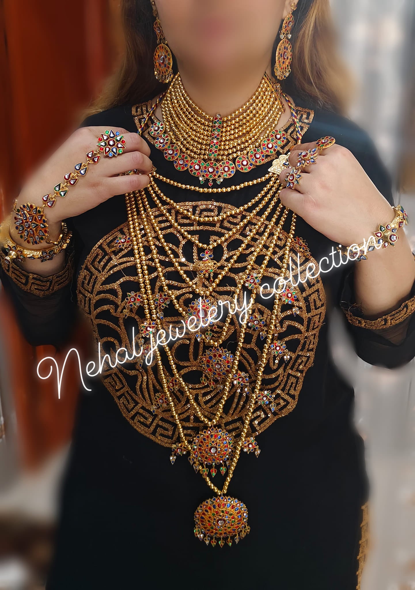 Treditional Master copy of Gold Bridal set for booking whats up