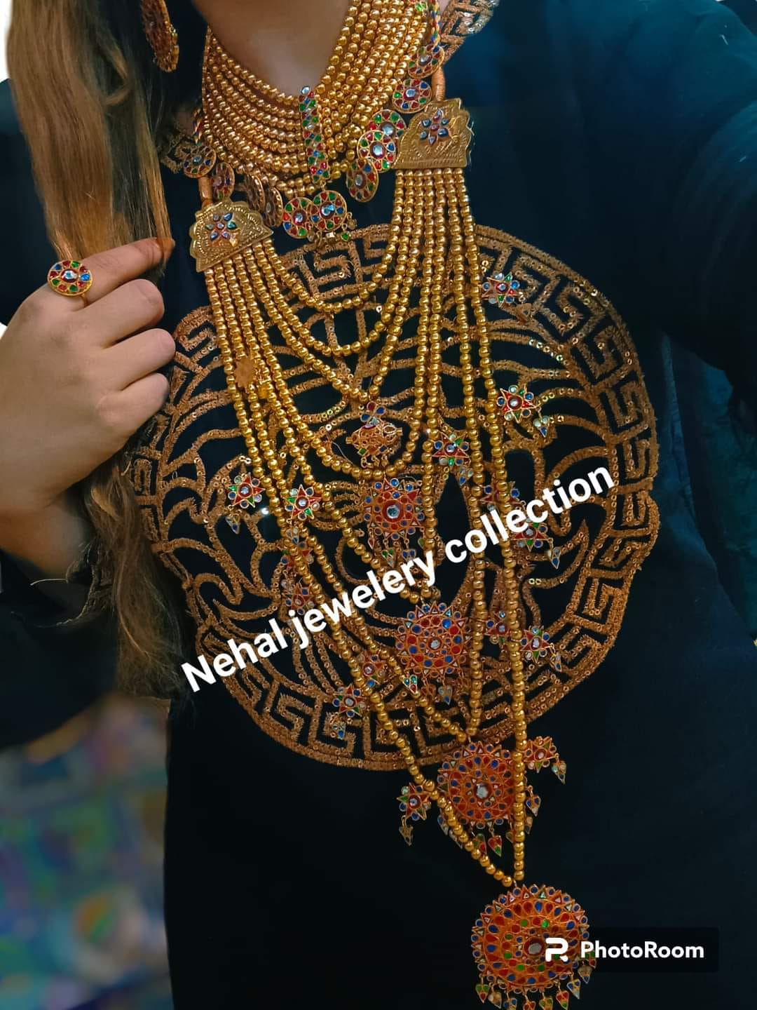 Treditional Master copy of Gold Bridal set for booking whats up