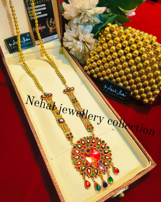 Traditional kundan Maala set With gold plated