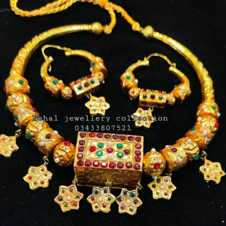 Traditional Balochi Tokk KUNDAN set