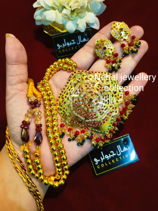 Fancy Gold Look Maala set
