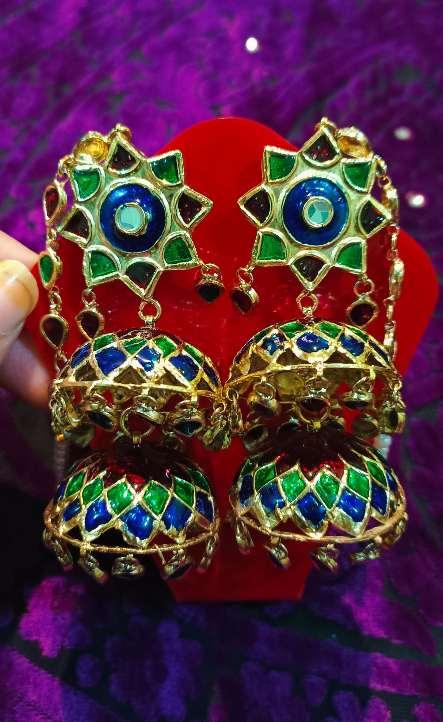 Traditional sindhi Thapa kundan Jhumki