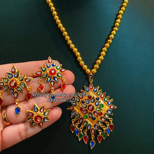 Traditional kundan locket set with Maala