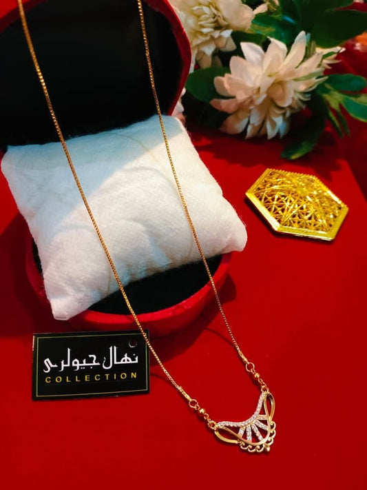 Gold Plated Chain with Silver-Tone Peacock Pendant